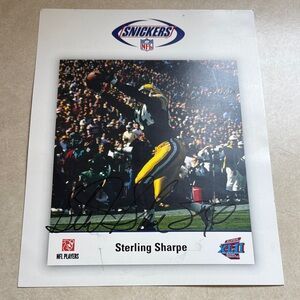 Sold!! Sterling Sharpe Autographed Superbowl XLII Snickers NFL 8.5x11.5 Photo
